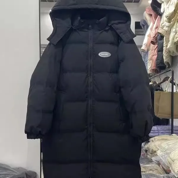 

plus Size Autumn Winter Thiened down Jaet Korean Sle Loose Fit Hooded Versatile Cotton Inner Youth Faion Daily Wear