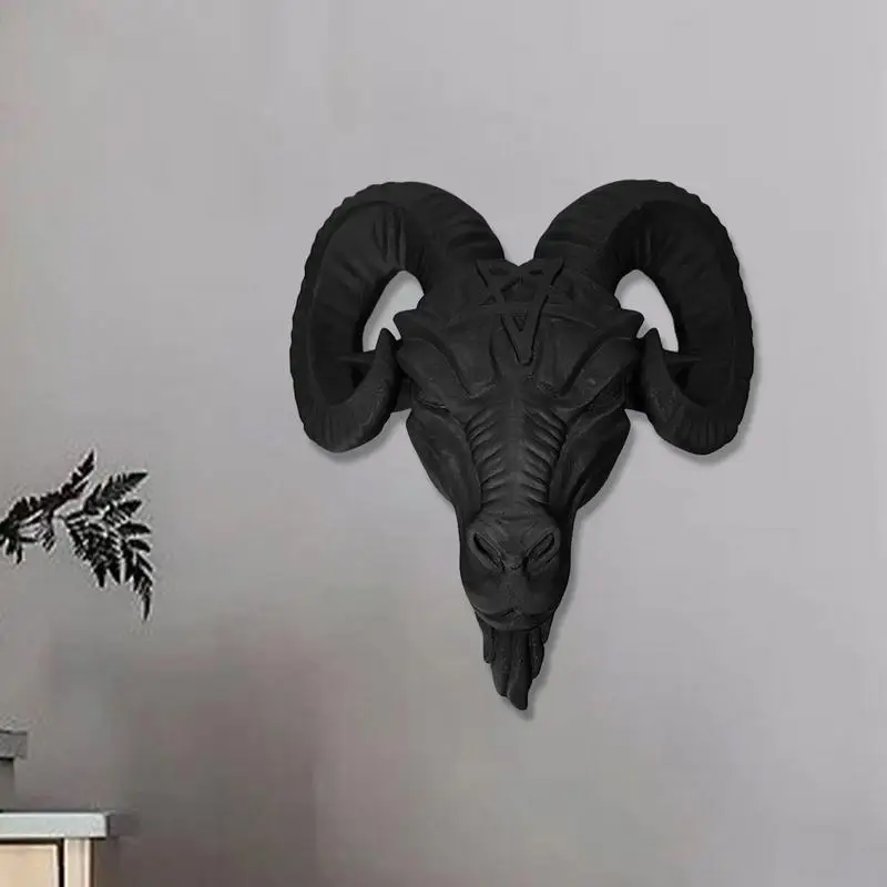Devils Goat Baphomet Statue Resin Baphomet Head and Hands Statue Gothic Satanic Goat Ornament Religious Sculpture Ornament