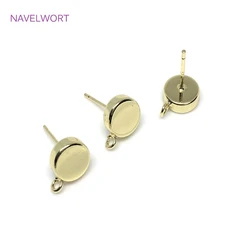 Forniture per la creazione di orecchini fai-da-te, raccordi per orecchini in ottone placcato oro 14 carati in metallo per componenti per la creazione di gioielli di moda da donna