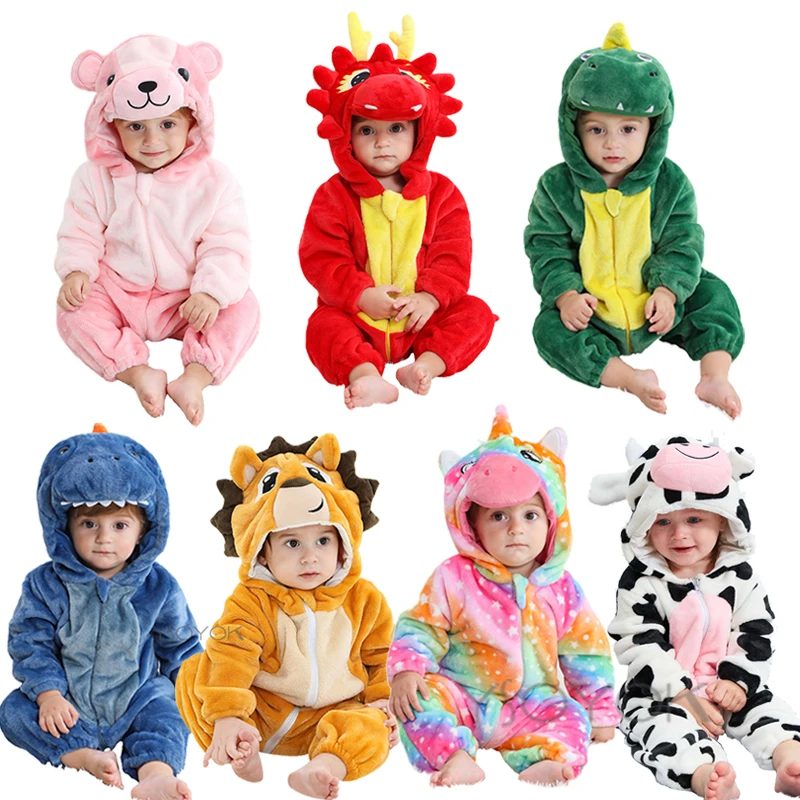 

Halloween Dinosaur Baby Winter Costume Christmas Rompers Clothes Cartoon Panda Jumpsuit Bodysuits Overall Unicorn For Girl Boy