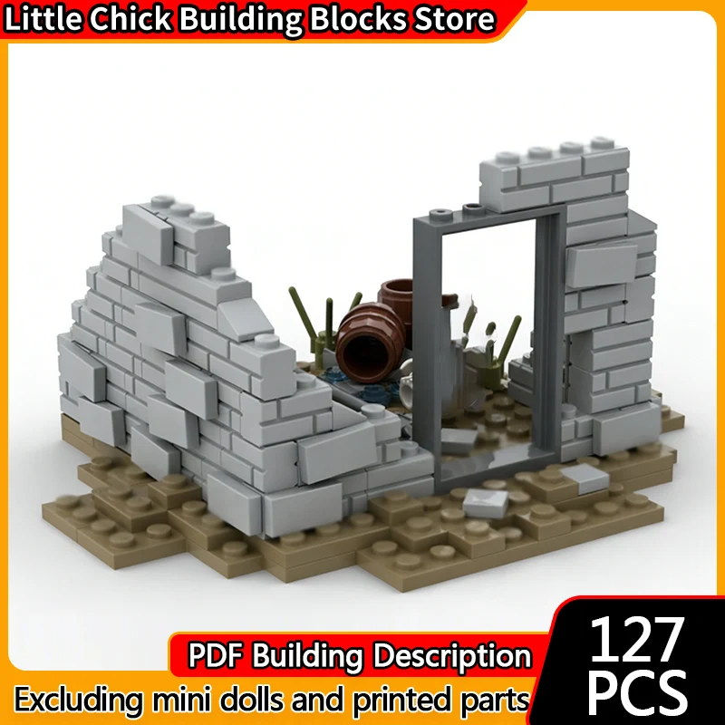 

Medieval Castle Model MOC Building Bricks Destroyed Castle Wall Modular Technology Children Holiday Gifts Assemble Toys Suit