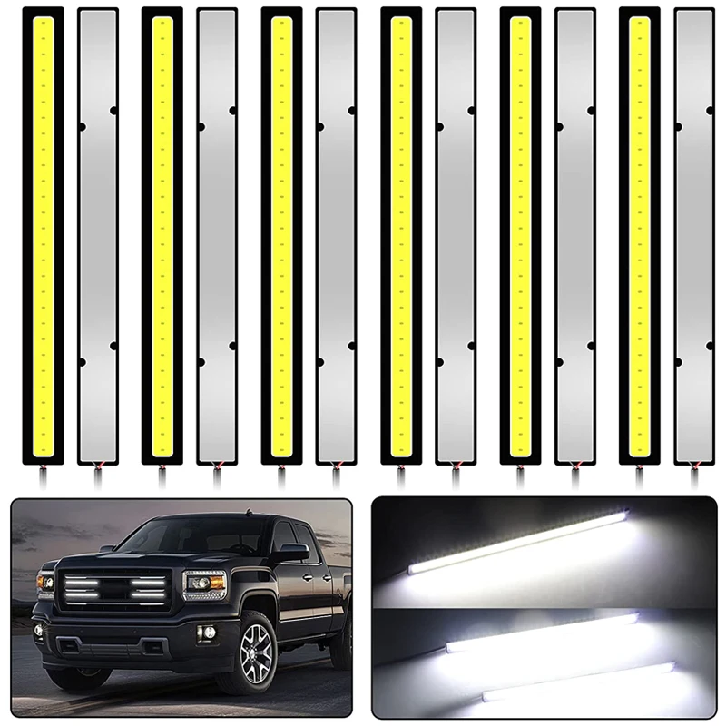 6 PCS Car DRL 17CM COB LED Bulb 12V 7000K White Styling Trunk Daytime Running Lights External Atmosphere Work Lamp Super Bright