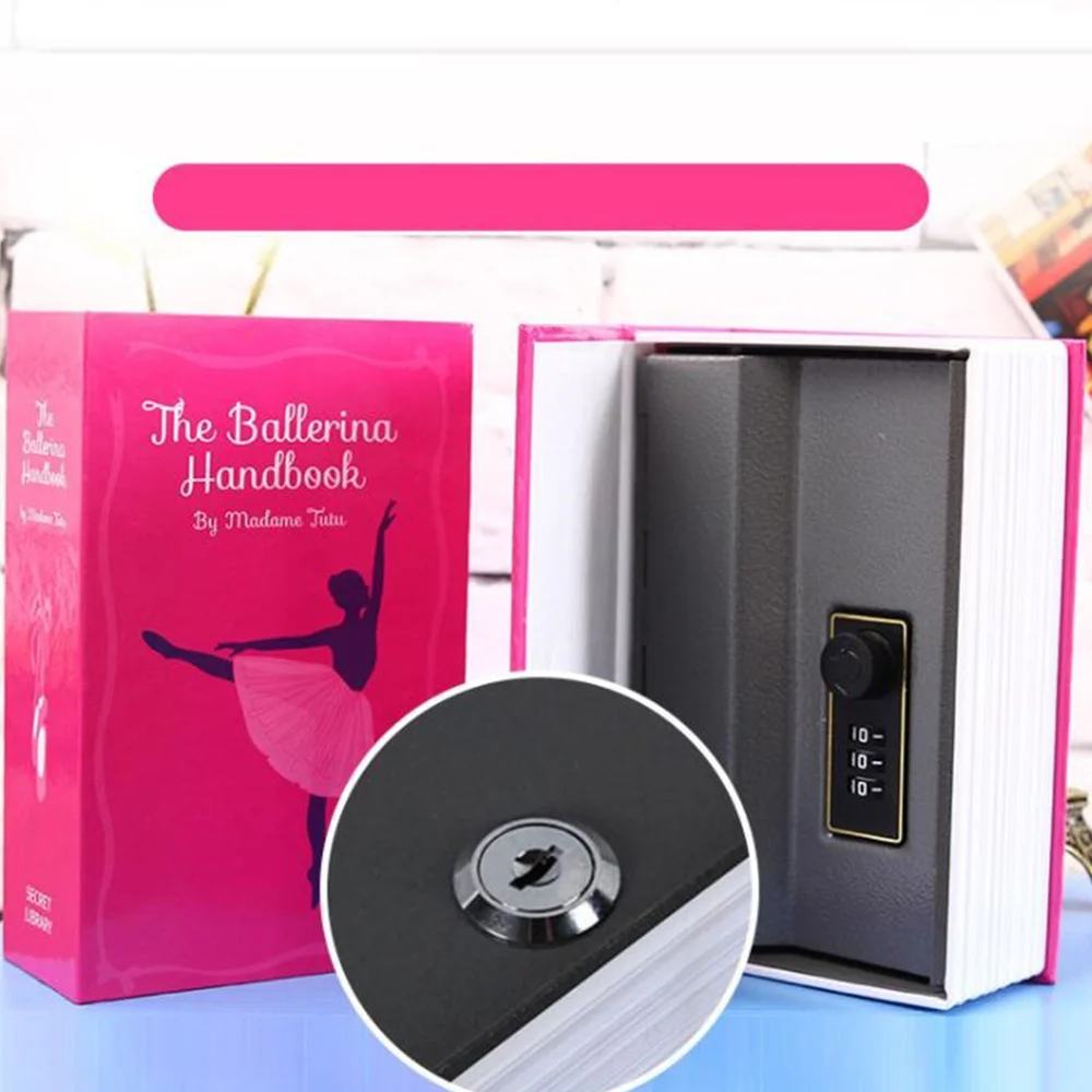 B34B-Dictionary Book Safe Storage Box, Hidden Safe with 3 Digital Combination Lock, Anti-Theft Safe Secret Box, (Pink)