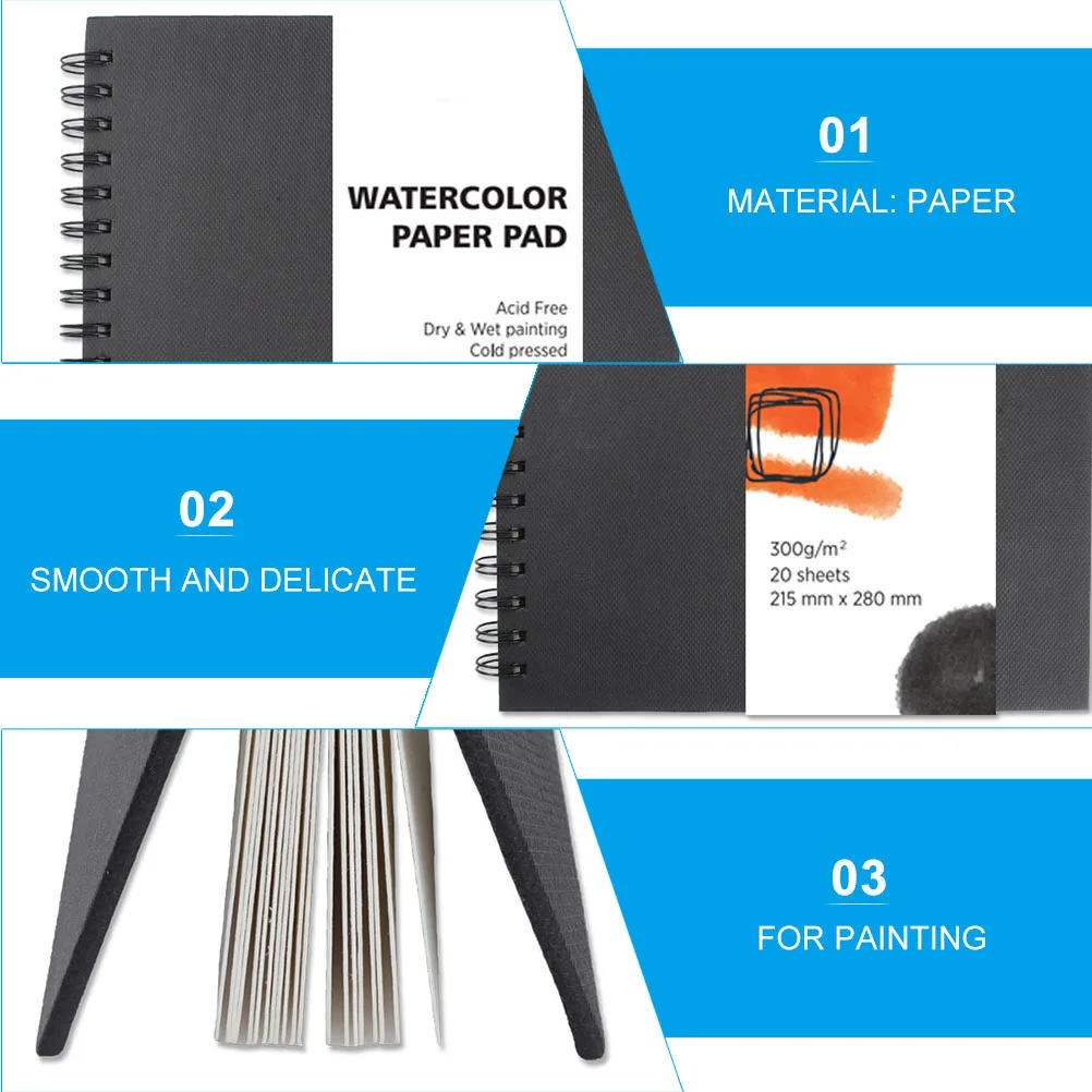 2 قطعة منصات رسم بالألوان المائية كتب الرسم المهنية للطلاب كراسة الرسم الفنية القوية المحمولة اللوحة المفكرة الجمالية #3