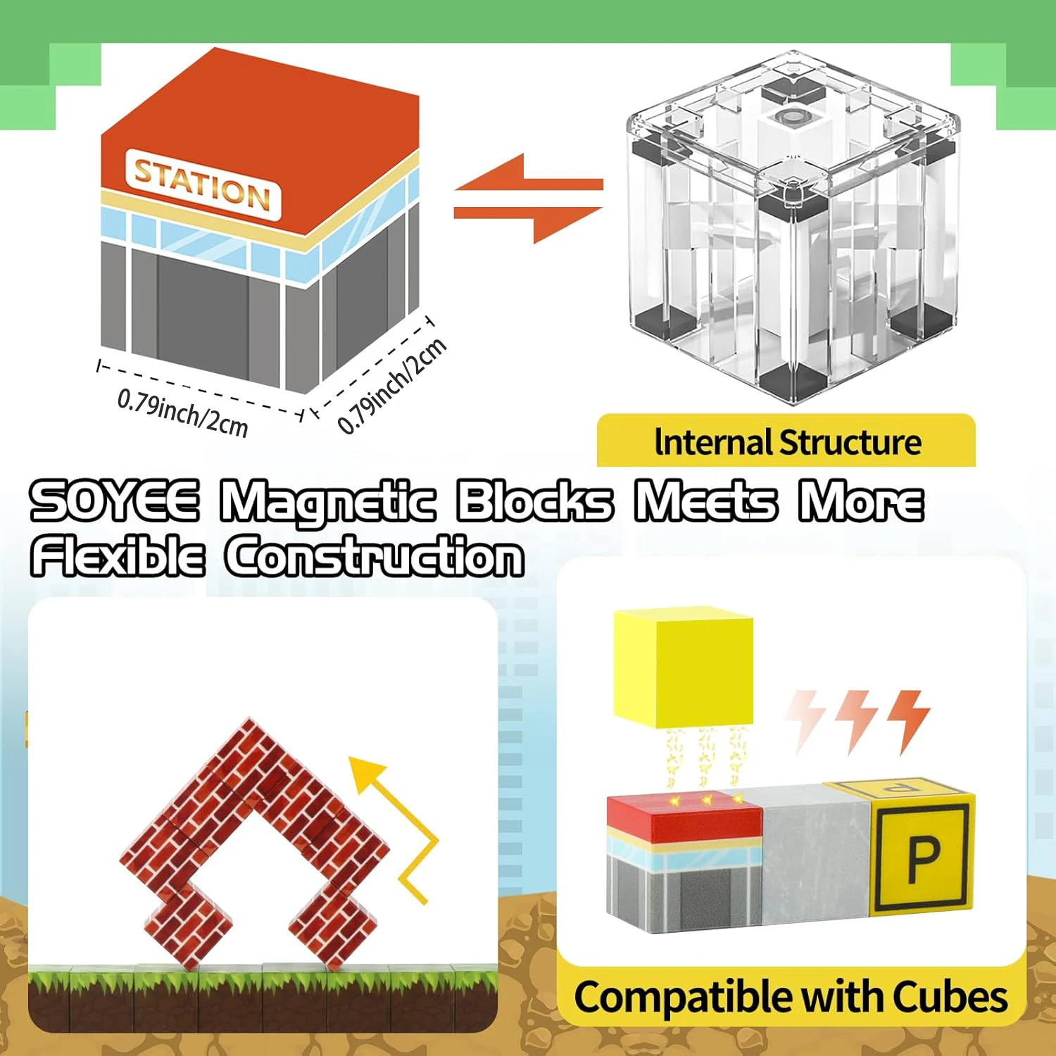 200 pièces blocs de Construction magnétiques ensemble de jouets 100 pièces Cubes magnétiques empilage ensemble de Construction tige Montessori jouets sensoriels cadeau du nouvel an