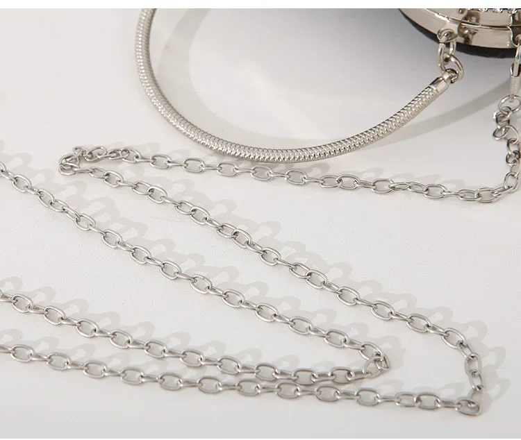 Damen-Handtasche mit silbernem Strass-Herzmuster, Diamant-Quaste, Bankett-Clutch, Hochzeits-Braut-Abendtasche – Detail 7