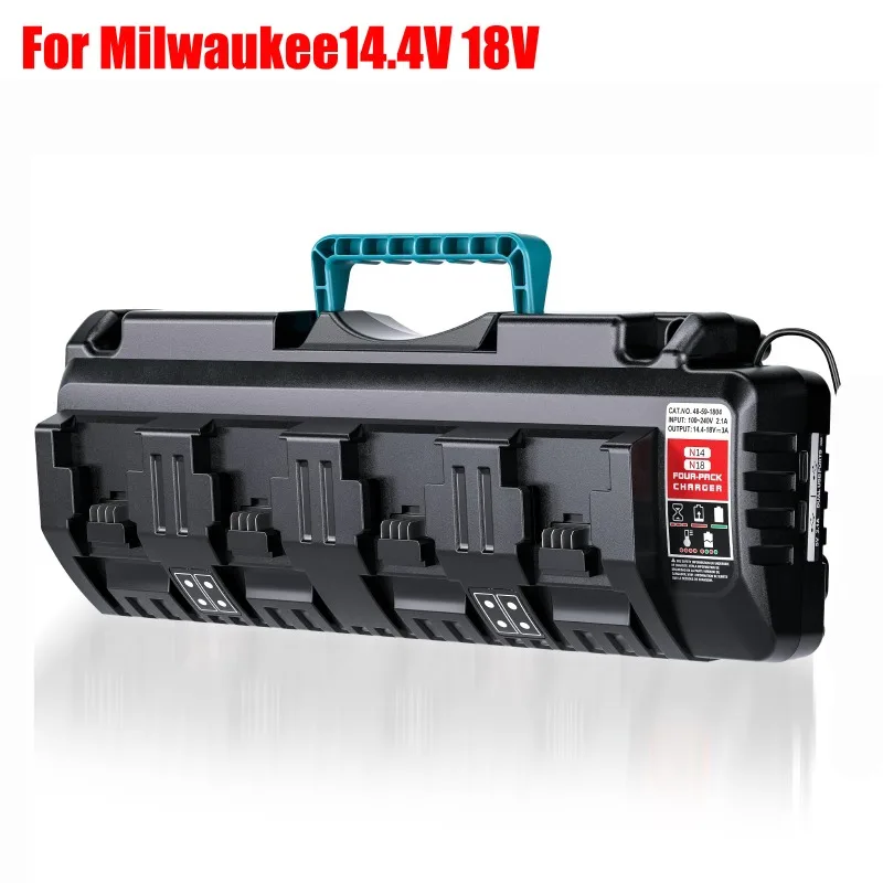 Multi-port Fast Charger Lithium Batteries Charger Compatible with For Milwaukee 18V Lithium Batteries with 2 USB Output Ports