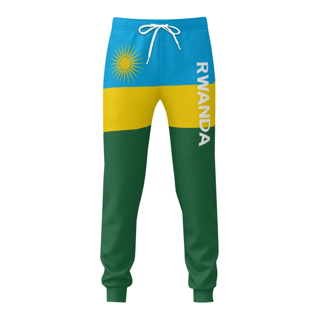 Mens Sweatpants Rwanda Flag Pants with Pockets Joggers Soccer Football Multifunction Sports Sweat With Drawstring