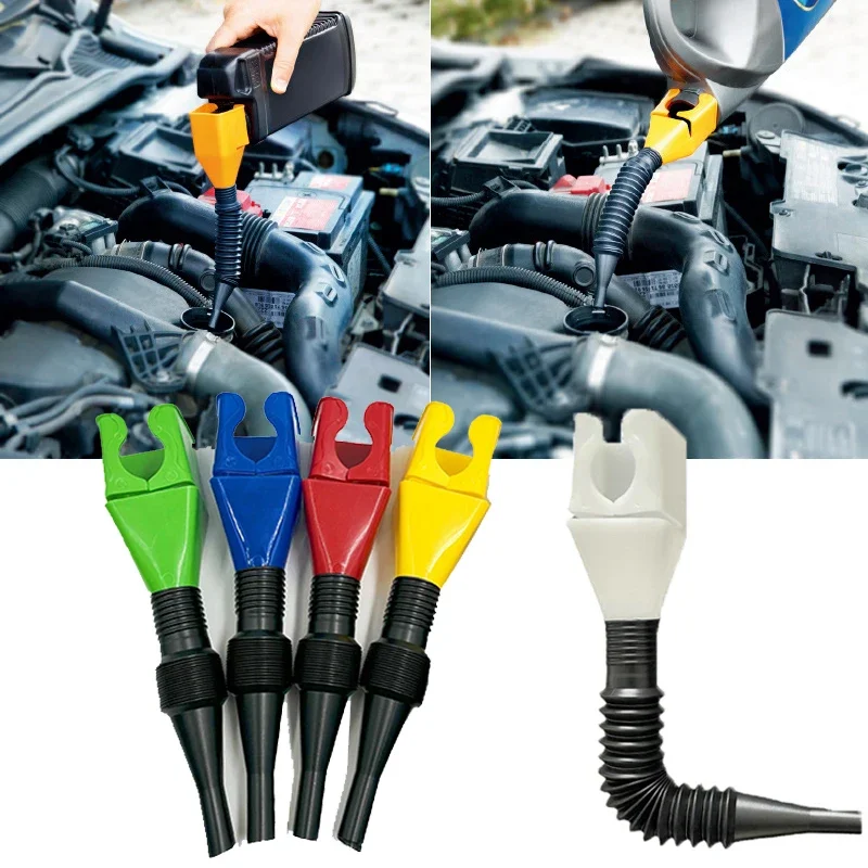 

2pcs Plastic Car Refueling Funnel Motorcycle Long Stem Oil Funnel Tools Detachable Hose Gasoline Oil Fuel Petrol Filling Tool