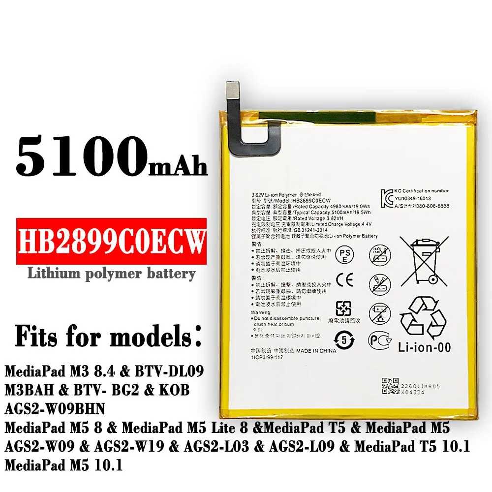 Battery HB2899C0ECW For Huawei MediaPad M3 8.4 T5 M5 8 10.1 BTV-W09 BTV-DL09 New