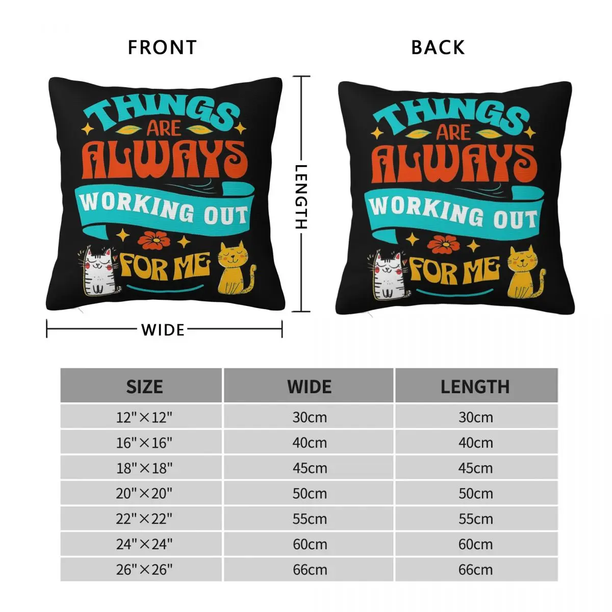 Things Are Always Working Out For Me Pillowcase Polyester Linen Velvet Creative Decorative Pillow Case Bed Cushion Cover 45x45