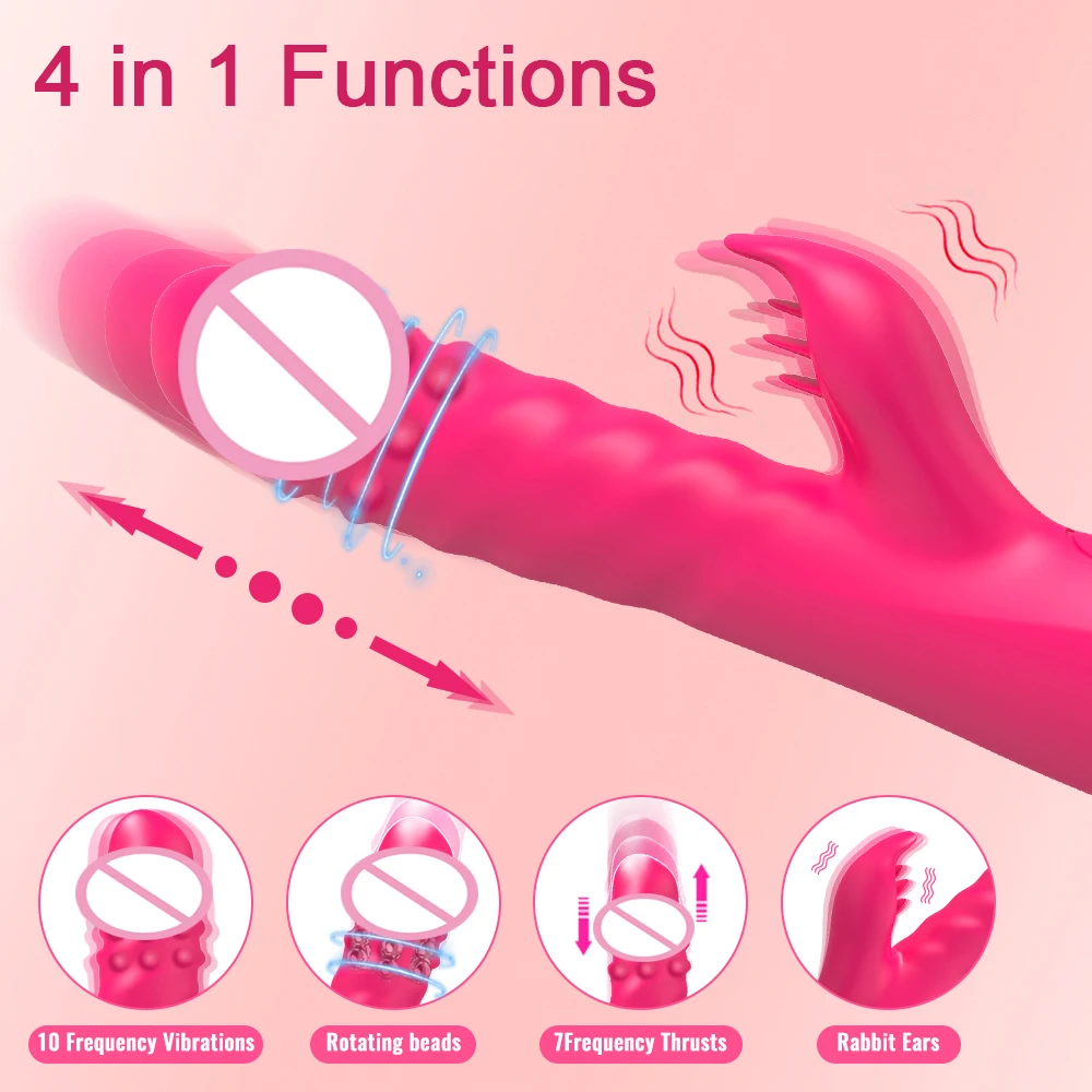 Vibrator For Women G Spot Vaginal Stimulator With Licking & Vibrating Powerful Rabbit Vibrator Dildo Adult Sex Toys For Women