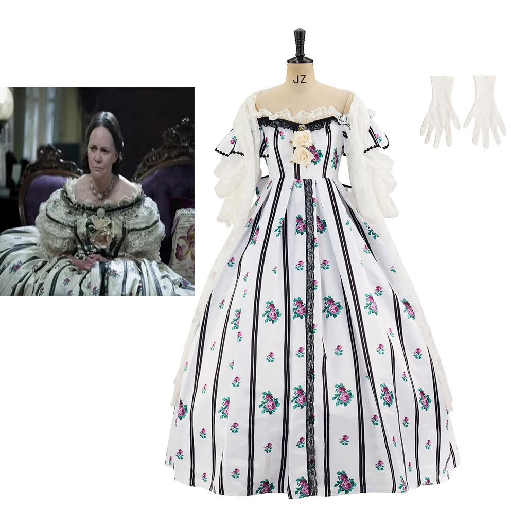 Movie Lincoln Cosplay Mary Todd Costume Victorian Civil War Southern Belle Ball Gown For Women Rococo Walking Dress Suit