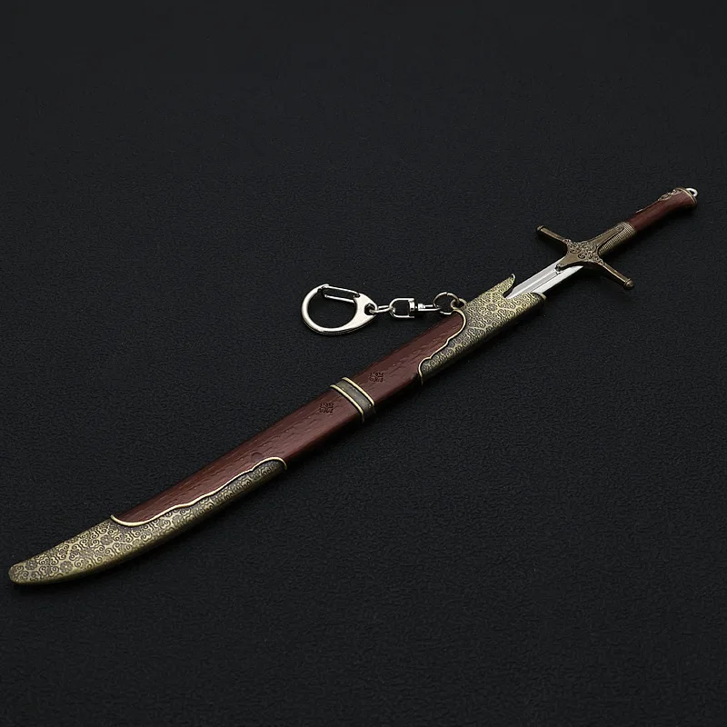 22Cm Iriszwaard Wilde Jacht Middeleeuwse Wapenfilms Randapparatuur Model Samurai Zwaard Modellen Sleutelhangers Ornament Ambachten Speelgoedcollectie