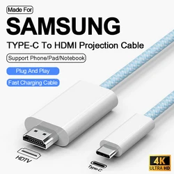 Type C To HDMI Adapter For Samsung Galaxy S24 S23 S21 Ultre USB-C To Hdmi 4K 60Hz Converter For iPhone 15 Pro Laptop Tablet HDTV