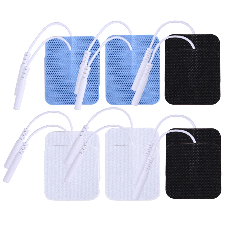 5*5cm 2mm Plug Non-woven Fabric Reusable Self Adhesive Electrode Pads Conductive Gel Pad Body Digital Massager