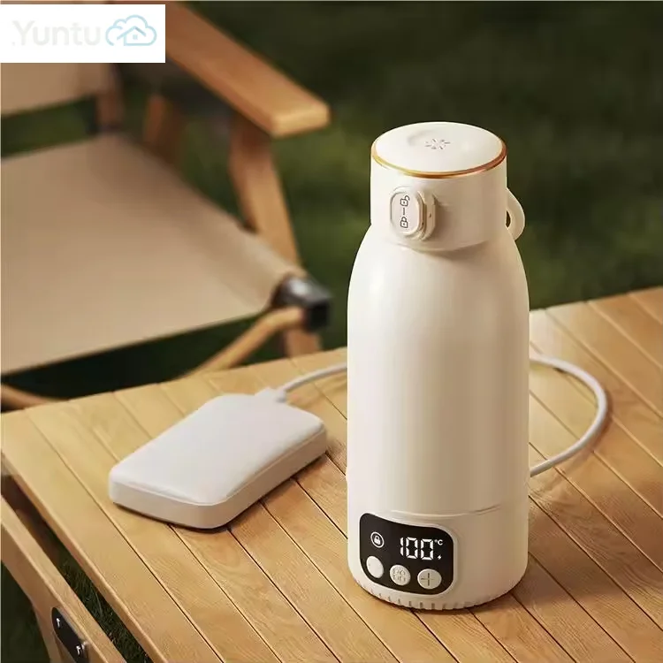 Electric Portable Smart Heating Drink Cup Warmer Smart Water Bottle Thermal Insulation Quick Boiling 500ml for Car Outdoor