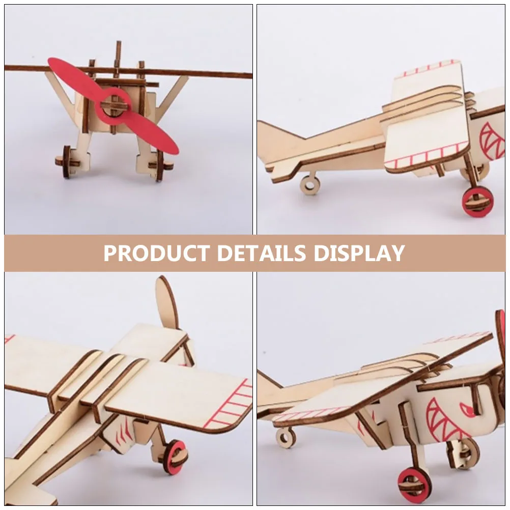 1 ensemble 1 ensemble coupe 3D Puzzle en bois avion en bois Puzzle bricolage assemblage pour enfants adultes jeu d'artisanat éducatif décor à la maison cadeau