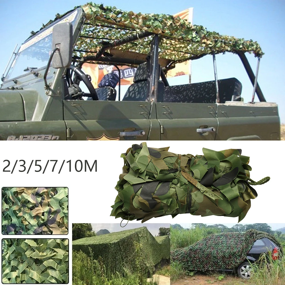 Camouflage Net Polyester Hunting Cover Flame Retardant Camo Netting Privacy Forest Landscape Shade Net for Outdoor Military Game