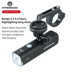 OFFBONDAGE Bike Light 1000LM Type-C Charging MTB Road Cycling Highlight Bike Light Front Lamp 4500mAh IPX6 Bicycle Accessories