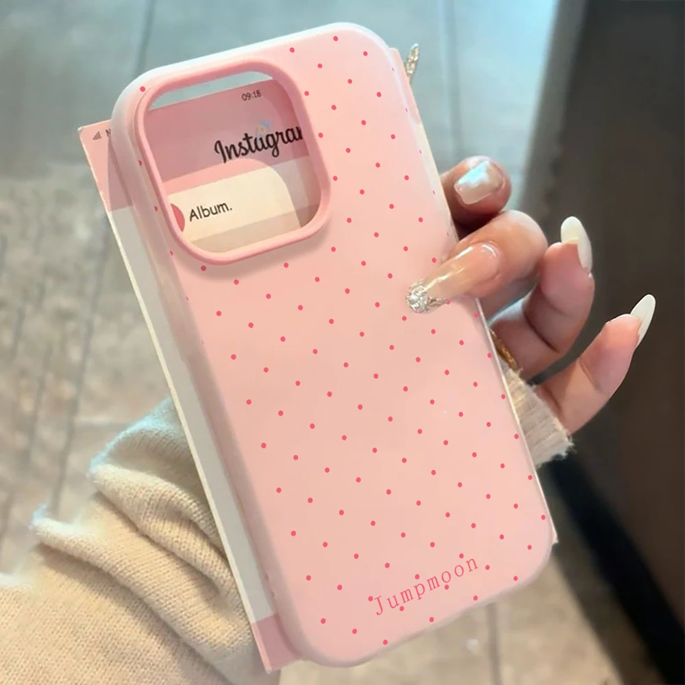 Für iPhone 17 15 16 14 Pro Max Hülle Plus Niedliche Polka-Dot-Print-Abdeckung Für iPhone 13 11 12 ProMax XS XR 7 8 Plus Bonbonfarbene Hüllen – Detail 1