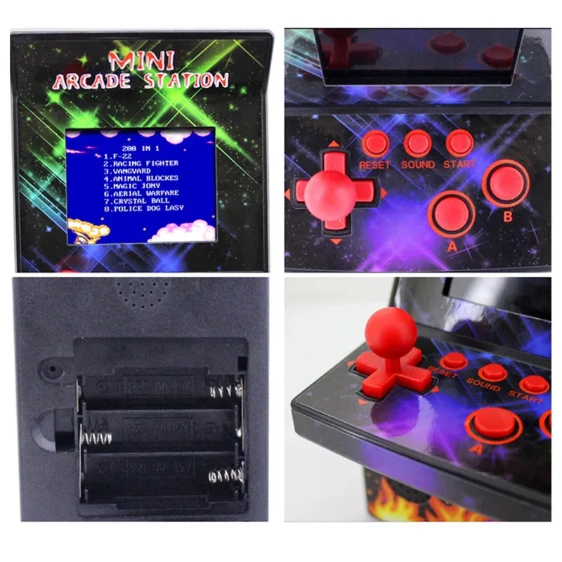 Mini Station d'arcade, Machine de jeu 8 bits, 200 jeux intégrés, écran TFT 2.5 pouces, Console de jeu portable, cadeau pour enfant