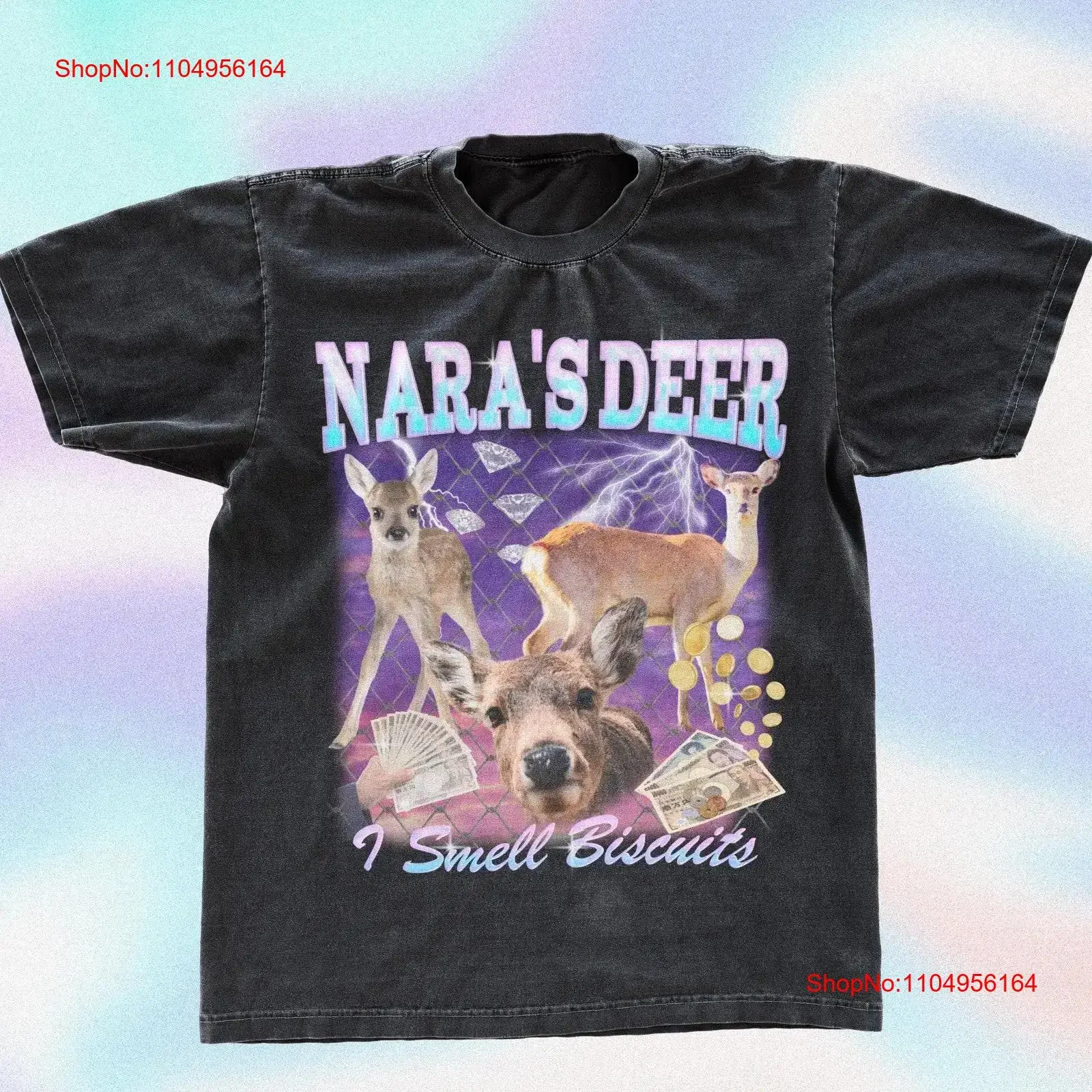 Camiseta de ciervo Nara de Kyoto, camiseta divertida japonesa Bootleg, ropa harajuku, ropa de calle de viajero japonés, tendencia vintage lavada para hombre