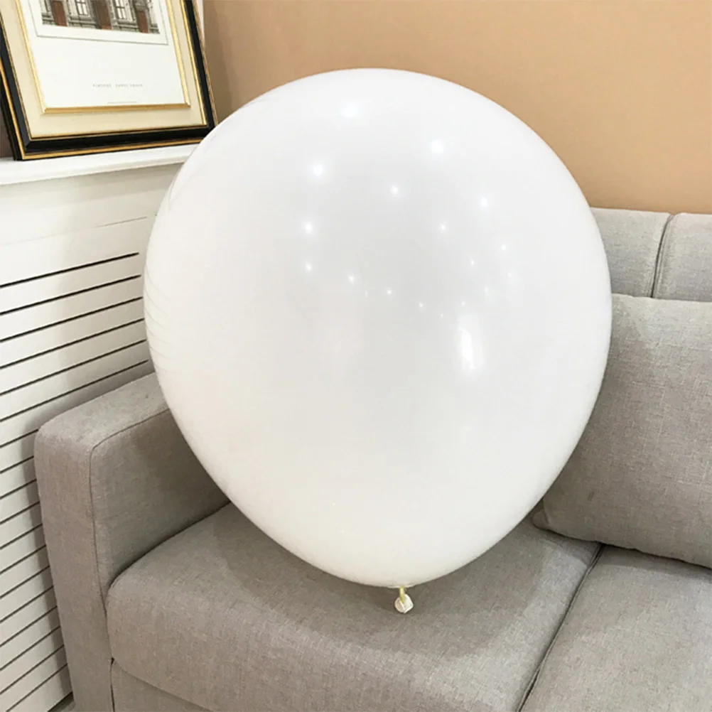 

12pcs 36inch Latex Balloons Solid Balloons Party Supplies for Birthday Party Wedding Decoration (White)