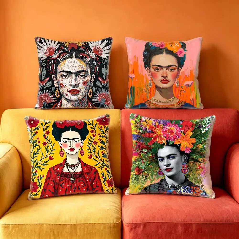 F-FridaS-S K-Kahlo art  Pillow Case Sofa Living Room for Bedroom car Headboard Backrest Cushion Square Cushion Nap Time