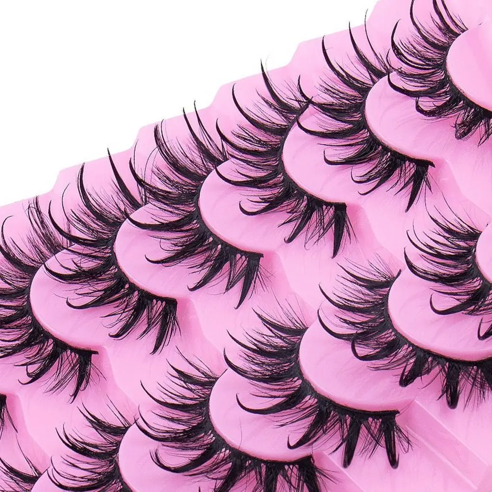 Women's Beauty Faux Mink 3D Manga Lashes Soft Cross False Lashes Wispy Natural Handmade Fake Eyelashes Eyelash Extension