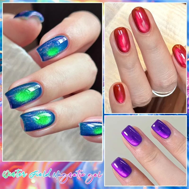 7 stücke Winter Feld Katze Magnetische Gel Nagellack Set Ozean Tier Katze Magnetische Design Semi Permanent UV Gel Lack Soak off Nägel