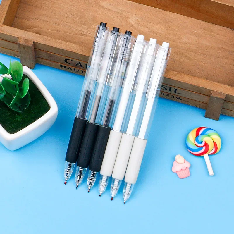 50PCS  Student brush question pen, press neutral pen, black quick drying water pen, office supplies, signature pen