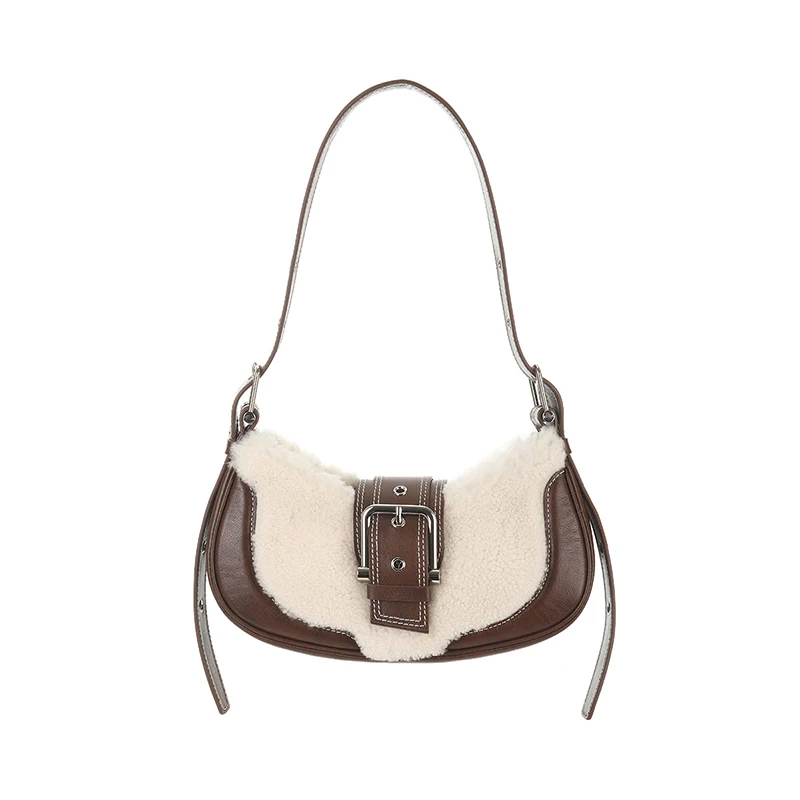 

Vivi Fashion Women Shoulder Faux Fur Handbags Female Luxury Fur Tote Girl Bolsas Cool Denim Lady Bags