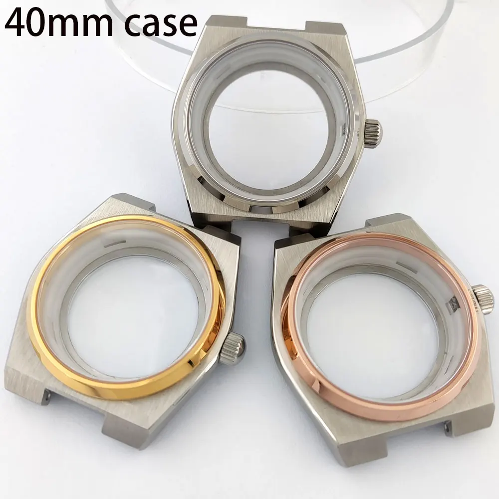NH35/NH36 case 40mm watch case sapphire glass stainless steel case Fit NH34/NH35/NH36 automatic movement watch accessories