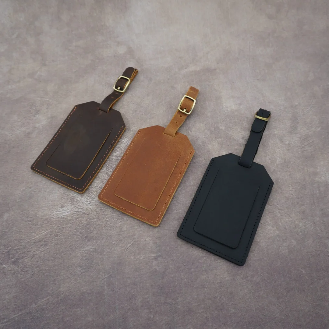 Leather luggage tags,creative suitcase signs,personalized anti-loss labels,tourist cowhide registration plates