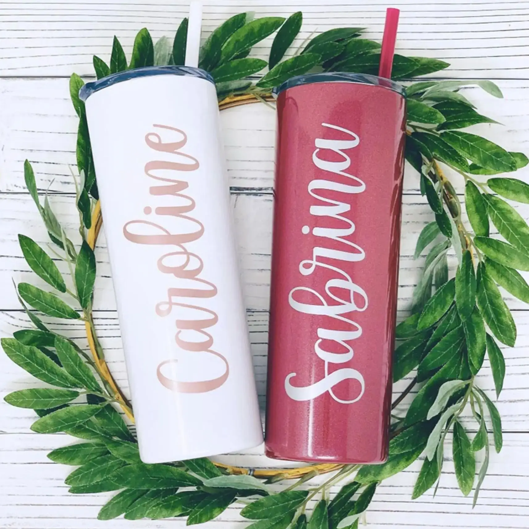 بهلوان معزول نحيف مخصص مع زجاجة حرارية من القش للياقة البدنية لوصيفة العروس وهدايا للسائقين أمي الطفل أدوات شرب للسفر