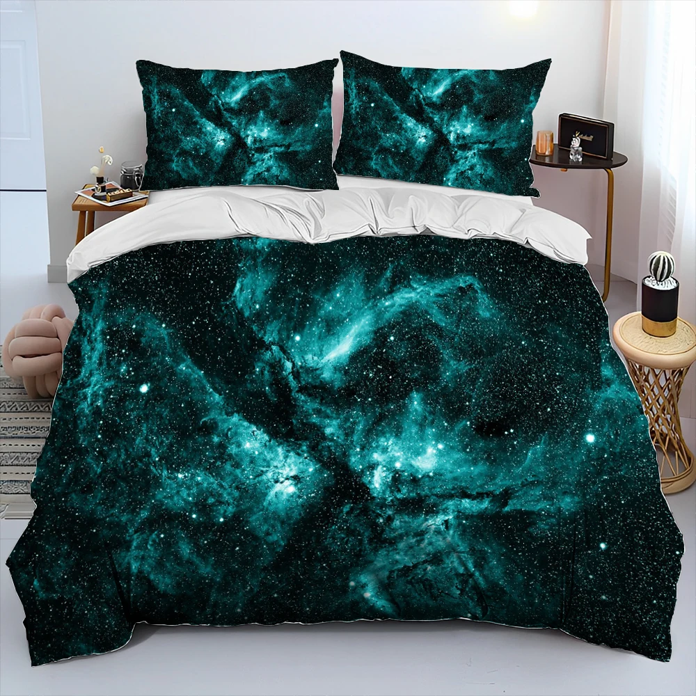 

Galaxy Universe Space Stars Comforter Bedding Set,Duvet Cover Bed Set Quilt Cover Pillowcase,King Queen Size Bedding Set Adult