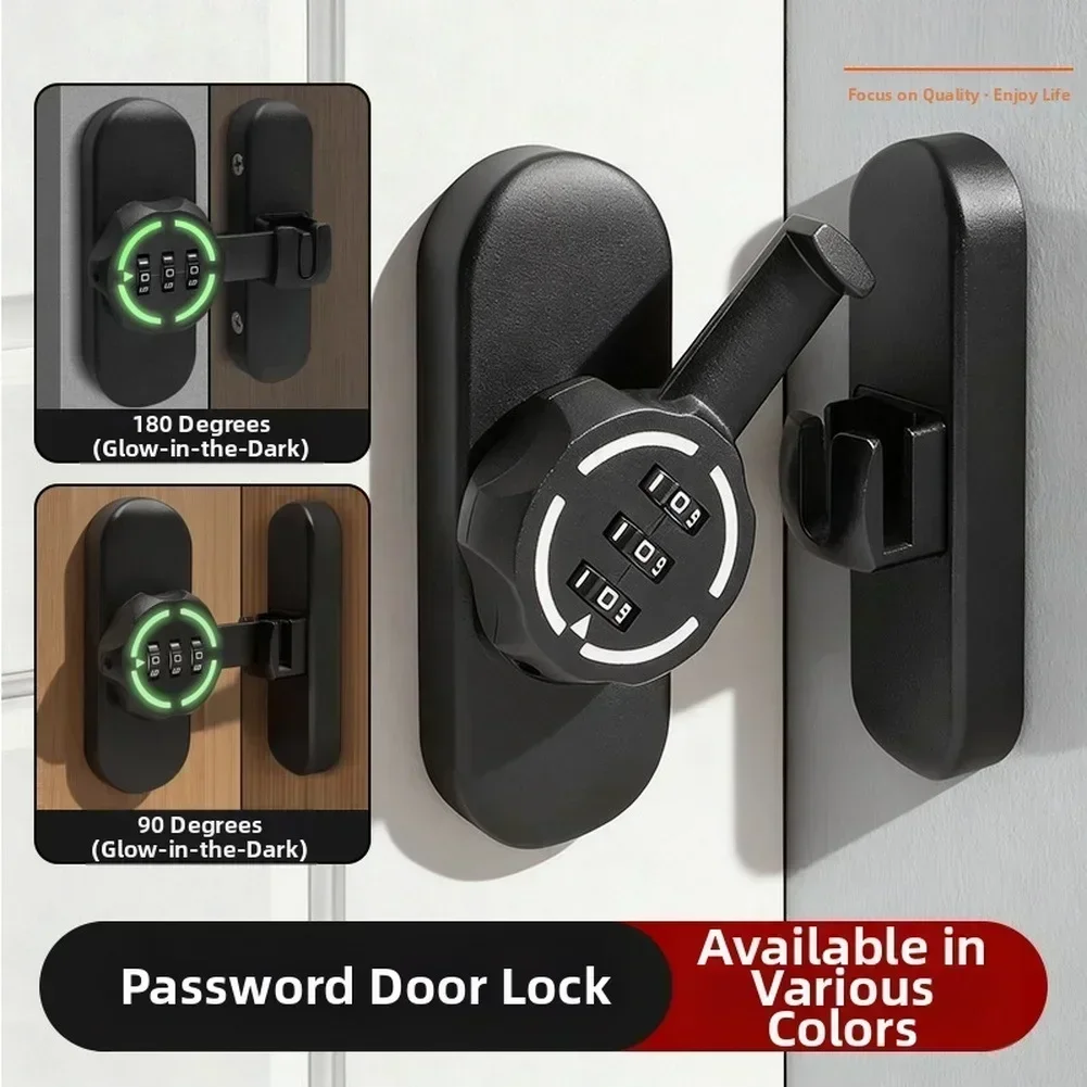 Password Door Latch 90/180 Degree Barn Sliding Bathroom Lock Digit Security Password Keyless Drawer Cam Lock For Drawers Cabinet view 2