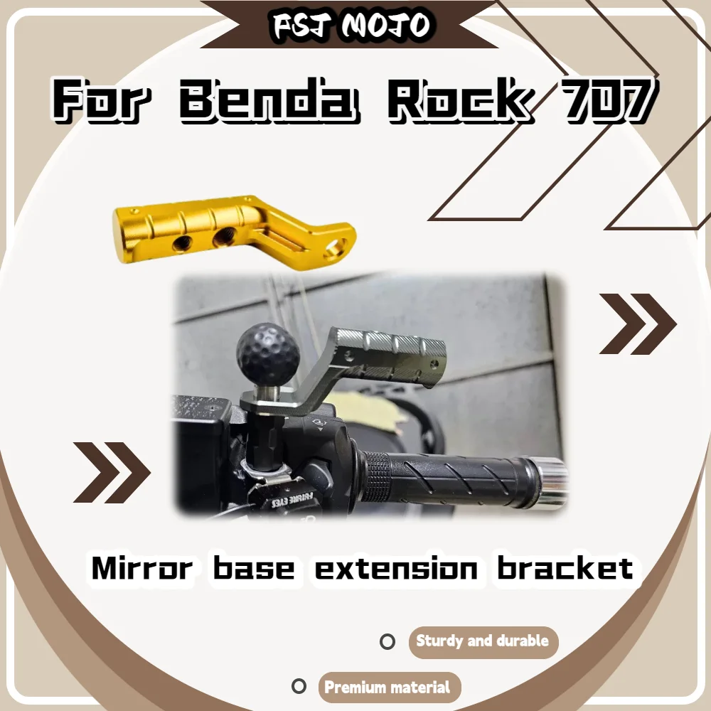 For Benda Rock 707 Motorcycle Mirror Extension Bracket, Adjustable Rearview Rod Multifunctional Crossbar Upgrade Parts