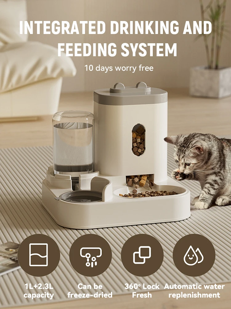 New Automatic Cat Feeding and Water Dispenser Automatic Feeder Water Troughs for Cats Feeding&Watering Supplies Pet Accessories