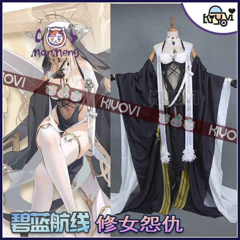 

HMS Implacable Anime Azur Lane Cosplay Costume Women's Black Gothic Nun Dress Halloween Carnival New Implacable Uniform