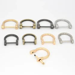 1piece Metal Detachable removable open screw D Ring buckle shackle clasp Leather Craft Bag strap belt handle shoulder webbing