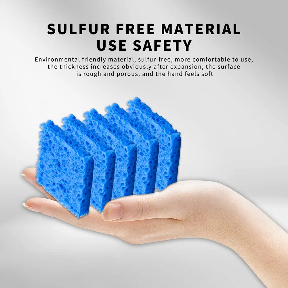 Esponja de limpieza de punta de soldador de repuesto, 2,36x2,36 pulgadas, 50 piezas, azul