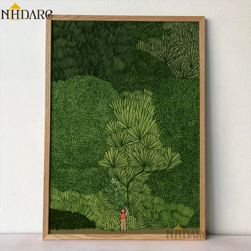 Canvas Print Painting Poster Green Forest Jungle Explore Wall Pictures Art Modern Nordic Korean Studio Living Room Home Decor