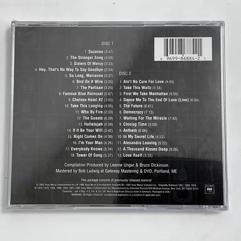 

Классический музыкальный CD-альбом Бард-певца Барри Коэна: The Essential Album Hallelujah, 2CD, сборник, музыкальная запись, Walkman, музыкальный подарок