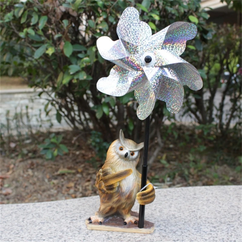 

Windmill Owl Garden Statue Garden Accessories Outdoor Indoor Garden Decor Gifts