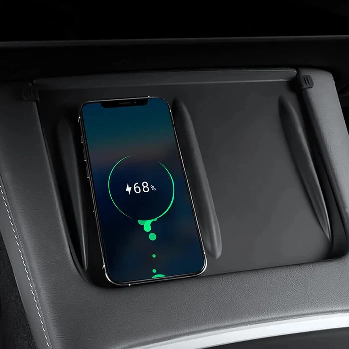 

Силиконовый коврик для беспроводной зарядки Tesla Model 3/Y Juniper, черный, противоскользящий, для защиты салона и хранения вещей