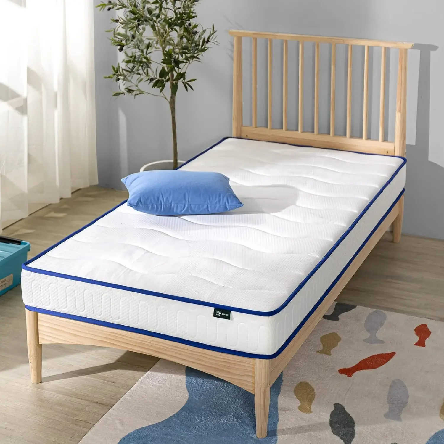 6 Inch Innerspring Mattress, Twin, Mattress for Kids, Medium Firm Feel, CertiPUR-US Certified Foams, Mattress in A Box