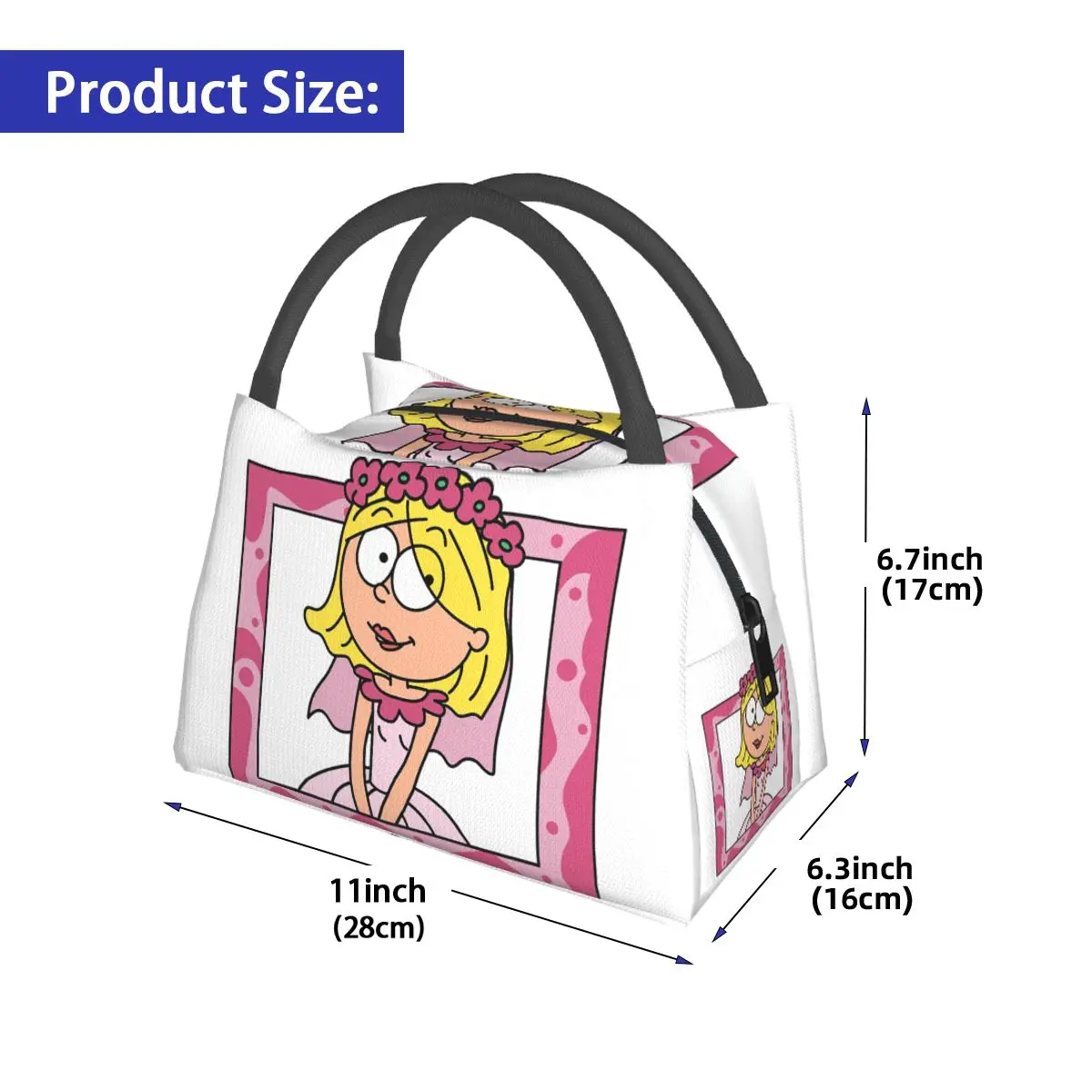 Lizzie Mcguire Lunch Bags Insulated Bento Box Waterproof Lunch Tote Picnic Bags Cooler Thermal Bag for Woman Kids Travel