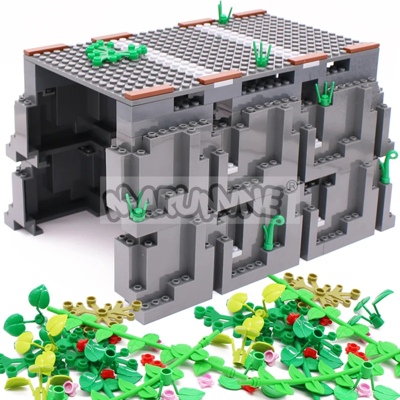 Marumine MOC Blocks Treno Tunnel Mountain City Ferrovia Mattoni da costruzione Kit modello Set da costruzione classico compatibile con 53401